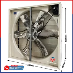 Kích thước quạt thông gió vuông trục đẩy 1380x1380x450mm